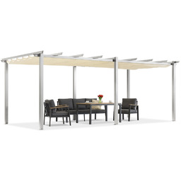 Pergola tarasowa Barbados 3x6 m Garden Point biało-beżowa