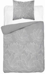 Pościel satynowa 140x200 Home Satin 27 szara biała