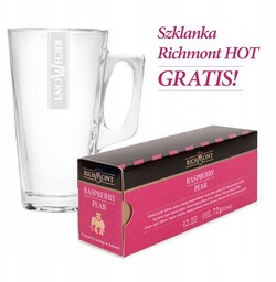 Herbata Richmont Raspberry Pear 12 szt + SZKLANKA