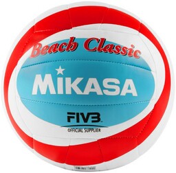 Mikasa Piłka siatkowa plażowa Beach Classic biało-czerwono-niebieska BV543C-VXB-RSB
