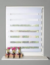 Home fashion roleta z łańcuszkiem ZEBRA, tkanina, biała,