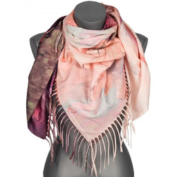 Chusta damska przejściowa KWIATEK na prezent z frędzlami