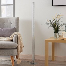 Lampa Podłogowa Lindby, Hadis, ściemnialny, metaliczny, salon, tworzywo