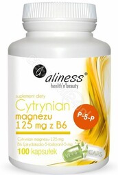 ALINESS Cytrynian Magnezu 125mg z B6 - 100caps