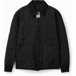 Pikowana kurtka koszulowa z patchworkowym nadrukiem