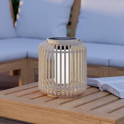 EGLO Latarnia solarna LED Marliano, jasne drewno, drewno