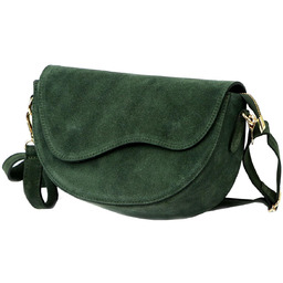 Półokrągła miejska zamszowa skórzana damska listonoszka przez ramię