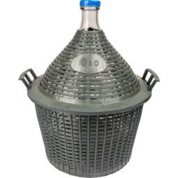 Balon do wina 20 l w koszu plastikowym