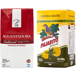 Yerba Mate Aguantadora Elaborada + Pajarito Limon 2x500g