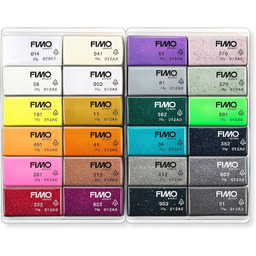 Masa termoutwardzalna, zestaw Fimo Effect 24 brokatowe po