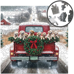 Puzzle drewniane Christmas Traveling Dogs - 250 elementów