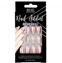 Sztuczne paznokcie perełki i brokat Metallic Lilac Pearl