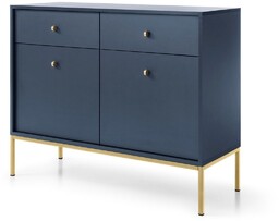 Komoda Mono granatowa z szufladami (MKSZ104), navy/gold