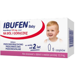 IBUFEN Baby 125mg czopki, 5 sztuk