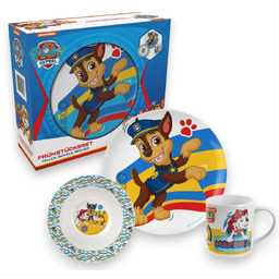Zestaw obiadowy ceramiczny PSI PATROL talerzyk miska kubek