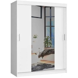 Elior Biała szafa przesuwna z lustrem T0-Z03