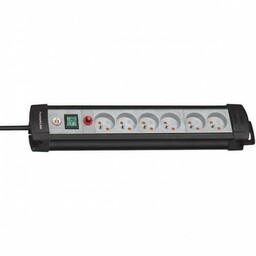 Listwa zaslająca Brennenstuhl Premium 3m, 6 gniazd, czarno/szara