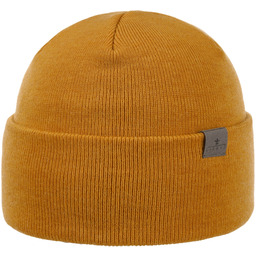 Czapka z Mankietem Fine Merino by Lierys, musztardowy,