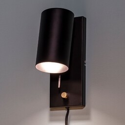 Lampa Ścienna Markslöjd, Carrie, ściemnialny, czarny, salon, metal,