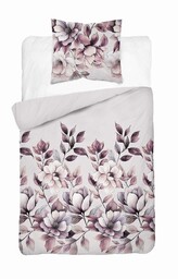 Detexpol Pościel bawełniana jasnoróżowa w kwiaty przydymione 140x200
