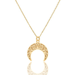 Naszyjnik srebrny pozłacany z ażurowym księżycem 50 CM