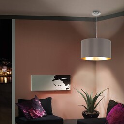 EGLO Tekstylna lampa wisząca Maserlo, cappuccino, 38 cm