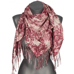 Chusta damska przejściowa VINTAGE na prezent z frędzlami