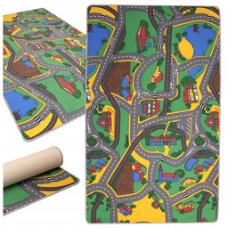 Dywan Dziecięcy Chłopięcy Droga Ulica Wieś 100x200cm Kolorowy