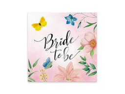 Serwetki w kwiaty z napisem Bride To Be