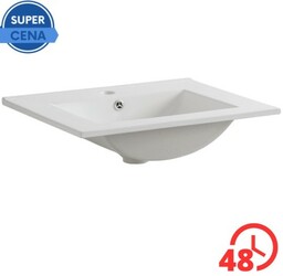 Umywalka ceramiczna 60x17x46cmbiała z odpływem, LAVA CFP-60D COMAD