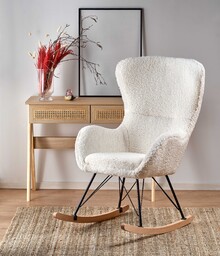 Fotel bujany liberto 2 kremowy / naturalny halmar