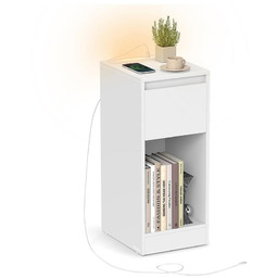 Stolik nocny VASAGLE, 1 szuflada, LED, USB-A
