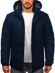 Granatowa kurtka męska zimowa Denley 22M320