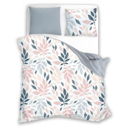 Pościel bawełniana 160x200 Fashion 23 morelowa szara granatowa