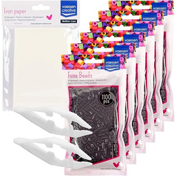 Vaessen Creative 5009-992 koraliki do prasowania, plastikowe, czarne,