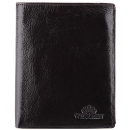 Męski portfel ze skóry prosty czarny