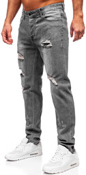 Szare spodnie jeansowe męskie regular fit Denley MP0237G