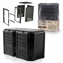 Kompostownik 2 komorowy Prosperplast 800 l czarny