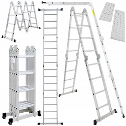 Drabina aluminiowa składana przegubowa wielofunkcyjna 4x4 podest DWP44