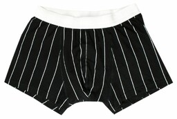 Bokserki Męskie, Czarne w Białe Paski, Prążki, Majtki