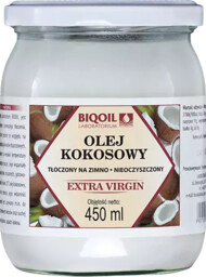 Olej kokosowy nierafinowany tłoczony na zimno 450 ml