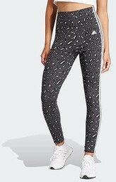 adidas Kobiety Essentials 3-Stripes Animal Print Leggings, grey/carbon/black,