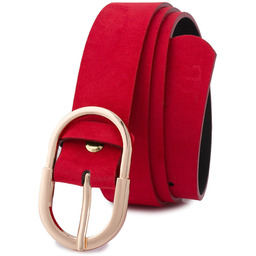 Pasek skórzany BELTIMORE r.80-95 cm E51 czerwony