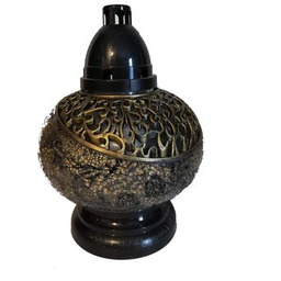 Znicz Witraż Big Waza 44 cm złoto-czarny Ilumini