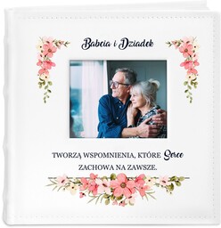 Album mały na zdjęcia z oknem i nadrukiem