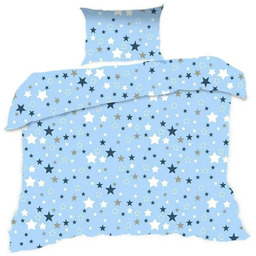 Pościel bawełniana 140x200 Kids 24 niebieska gwiazdki