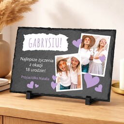 Kamienny łupek 20x30 z nadrukiem na 18 urodziny