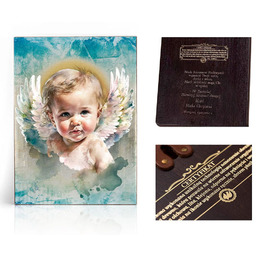 Ikona religijna Anioł Stróż dla dziecka (pamiątka Chrztu