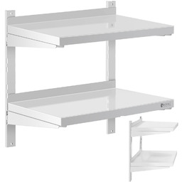 Półka ścienna wisząca gastronomiczna podwójna z regulacją Stal