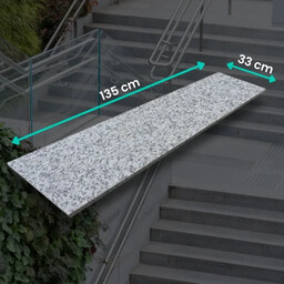 Parapet Stopnica granitowa szara płomieniowana G602 135x33x2 PRZEDSPRZEDAŻ